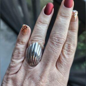Handmade Sterling Silver 925 Scalloped Shell Ring Size 6